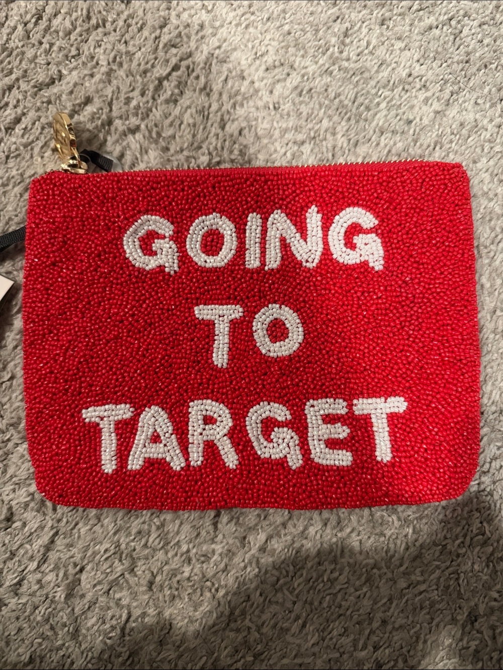 kate spade Red Beaded 'GOING TO TARGET' Wristlet
